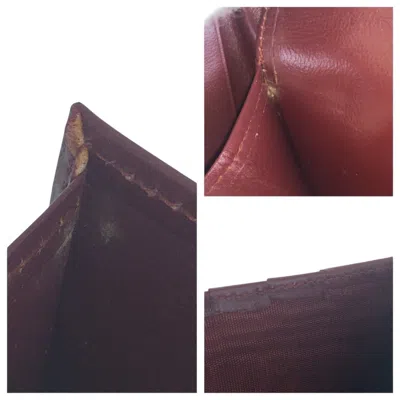Pre-owned Cartier Bordeaux Wine Red Leather Wallet (bi-fold) () In Burgundy