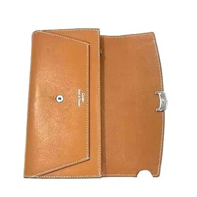 Pre-owned Cartier C De  Brown Leather Long Wallet (bi-fold) ()
