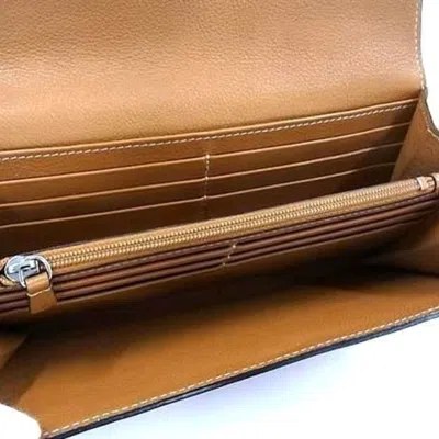 Pre-owned Cartier C De  Brown Leather Long Wallet (bi-fold) ()