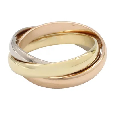 Pre-owned Cartier Gold Silver Yellow Gold (18k) Pink Gold (18k) White Gold (18k) Band Ring () In Multi