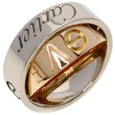 Pre-owned Cartier Love Pink White Band Ring () In Multi