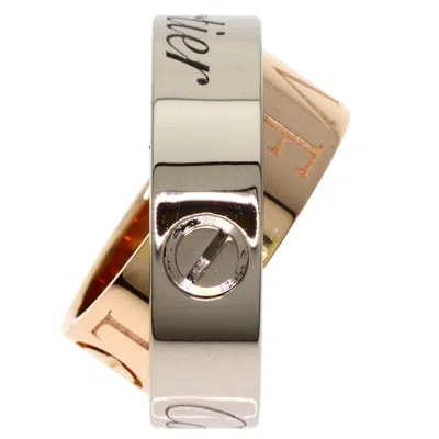 Pre-owned Cartier Love Pink White Band Ring () In Multi