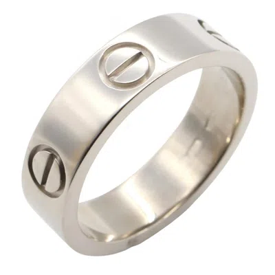 Pre-owned Cartier Love Silver White Gold (18k) Band Ring ()