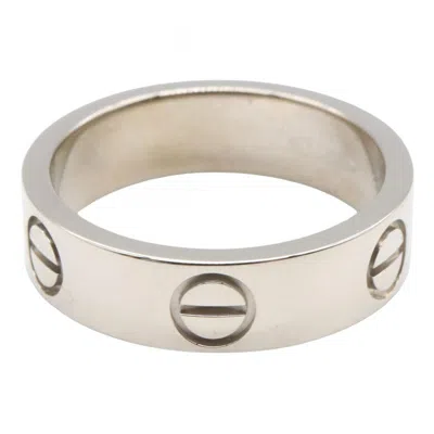 Pre-owned Cartier Love Silver White Gold (18k) Band Ring ()