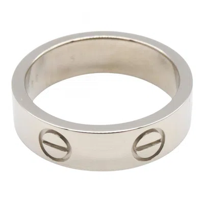 Pre-owned Cartier Love Silver White Gold (18k) Band Ring ()