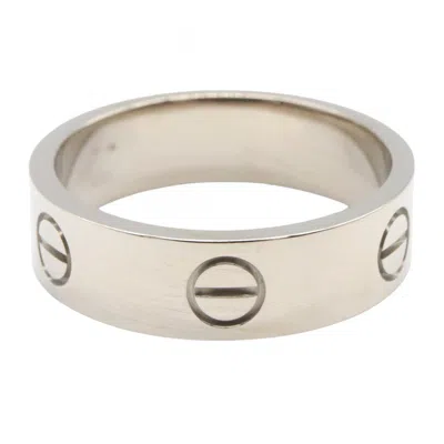 Pre-owned Cartier Love White White Gold (18k) Band Ring ()