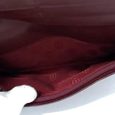 Pre-owned Cartier Must Bordeaux Leather Long Wallet (bi-fold) () In Burgundy