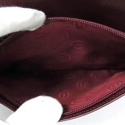 Pre-owned Cartier Must Bordeaux Leather Long Wallet (bi-fold) () In Burgundy