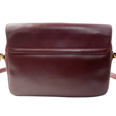 Pre-owned Cartier Must Bordeaux Leather Shoulder Bag () In Burgundy