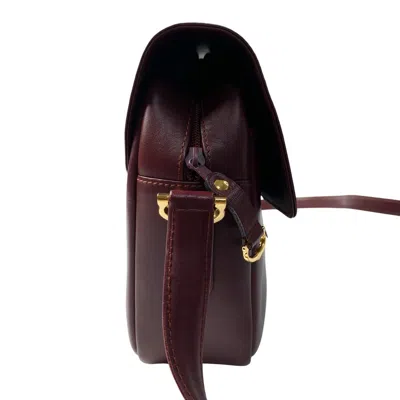 Pre-owned Cartier Must Bordeaux Leather Shoulder Bag () In Burgundy