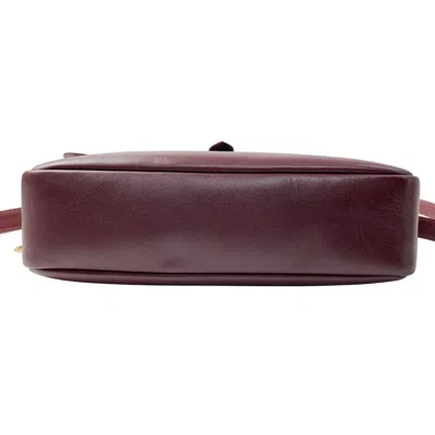 Pre-owned Cartier Must Bordeaux Leather Shoulder Bag () In Burgundy