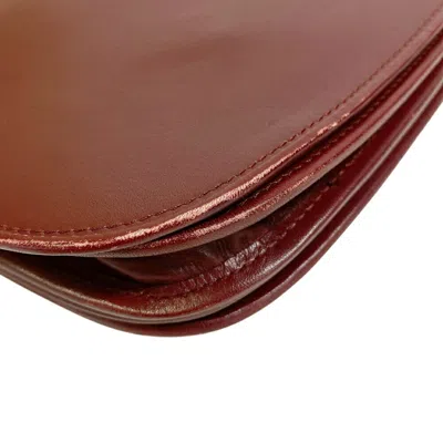 Pre-owned Cartier Must Bordeaux Red Color Leather Shoulder Bag () In Burgundy