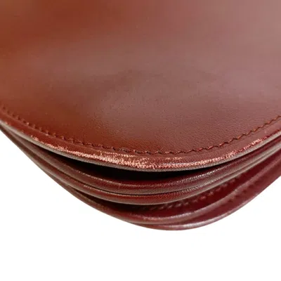 Pre-owned Cartier Must Bordeaux Red Color Leather Shoulder Bag () In Burgundy