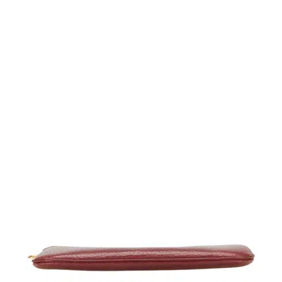 Pre-owned Cartier Must Bordeaux Wine Red Leather Coin Purse/coin Case () In Burgundy