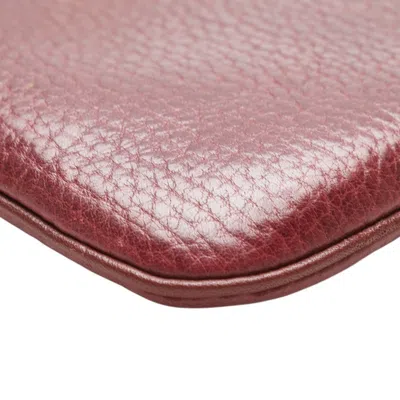 Pre-owned Cartier Must Bordeaux Wine Red Leather Coin Purse/coin Case () In Burgundy
