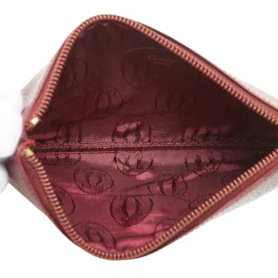 Pre-owned Cartier Must Bordeaux Wine Red Leather Coin Purse/coin Case () In Burgundy