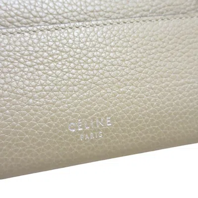 Pre-owned Celine Beige Leather Long Bill Wallet (bi-fold) () In Sand