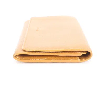Pre-owned Celine Beige Leather Long Wallet (bi-fold) () In Sand