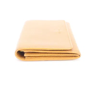 Pre-owned Celine Beige Leather Long Wallet (bi-fold) () In Sand
