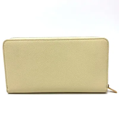 Pre-owned Celine Beige Leather Long Wallet (bi-fold) () In Sand