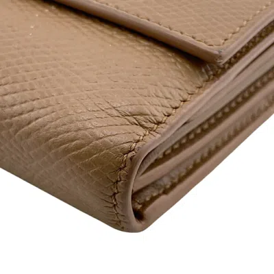 Pre-owned Celine Beige Leather Wallet (tri-fold) () In Sand