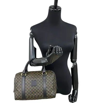 Pre-owned Celine Black Brown Leather Boston Bag Handbag () In Multi