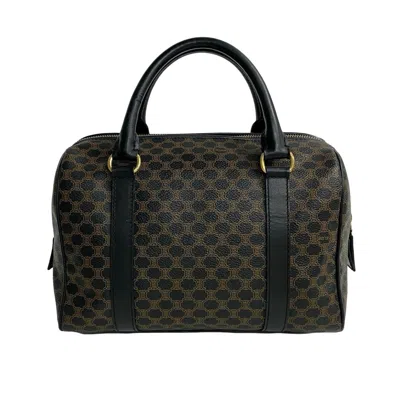Pre-owned Celine Black Brown Leather Boston Bag Handbag () In Multi