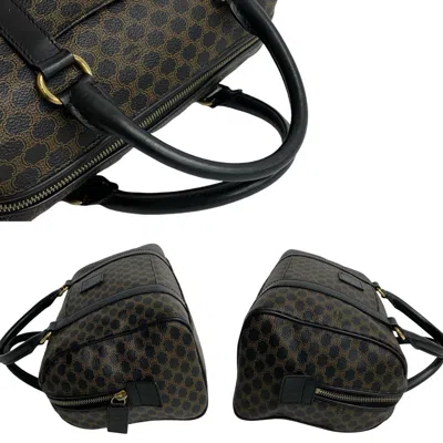 Pre-owned Celine Black Brown Leather Boston Bag Handbag () In Multi