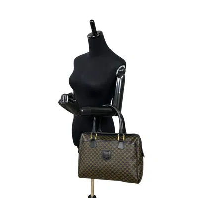 Pre-owned Celine Black Brown Leather Pvc Boston Bag Handbag () In Multi