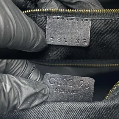 Pre-owned Celine Black Brown Leather Pvc Boston Bag Handbag () In Multi