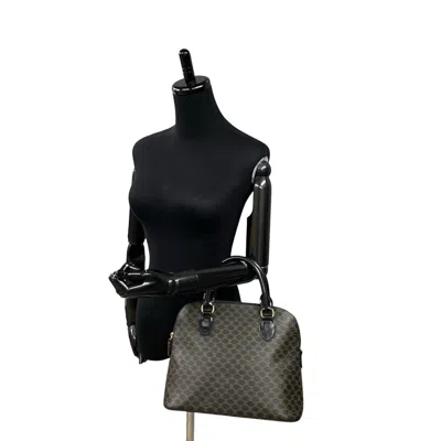 Pre-owned Celine Black Brown Leather Pvc Handbag Tote Bag () In Multi