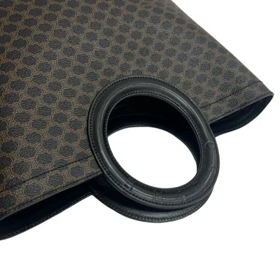 Pre-owned Celine Black Brown Leather Pvc Handbag Tote Bag () In Multi