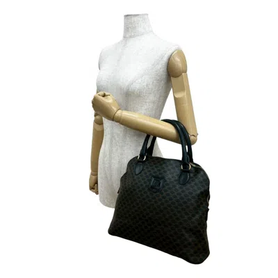 Pre-owned Celine Black Brown Leather Pvc Handbag Tote Bag () In Multi