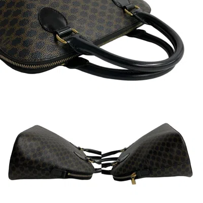 Pre-owned Celine Black Brown Leather Pvc Handbag Tote Bag () In Multi