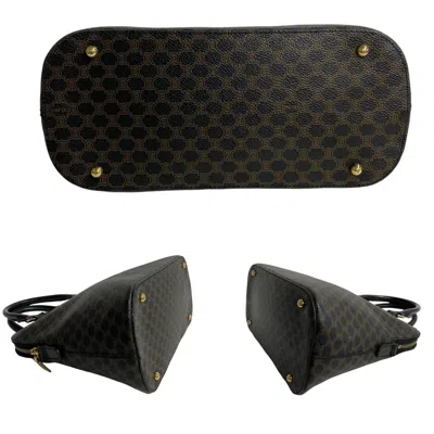 Pre-owned Celine Black Brown Leather Pvc Handbag Tote Bag () In Multi