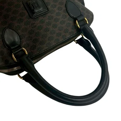 Pre-owned Celine Black Brown Leather Pvc Handbag Tote Bag () In Multi