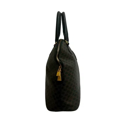 Pre-owned Celine Black Brown Leather Pvc Handbag Tote Bag () In Multi