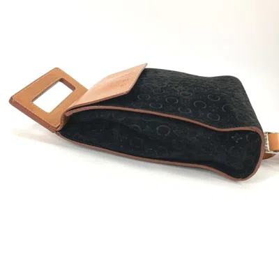 Pre-owned Celine Black Brown Leather Suede Shoulder Bag Sling Bag () In Multi