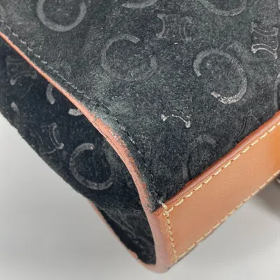 Pre-owned Celine Black Brown Leather Suede Shoulder Bag Sling Bag () In Multi