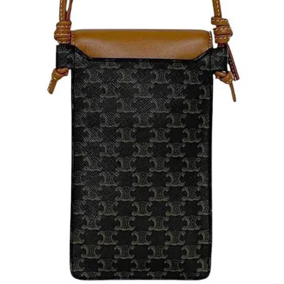 Pre-owned Celine Black Brown Pvc Leather Pochette Shoulder Bag () In Multi