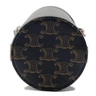 Pre-owned Celine Black Brown Pvc Leather Shoulder Bag Vanity Bag () In Multi