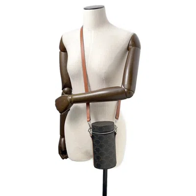 Pre-owned Celine Black Brown Pvc Leather Shoulder Bag Vanity Bag () In Multi