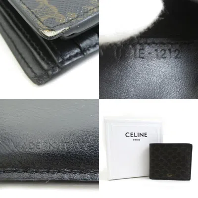 Pre-owned Celine Black Coated Canvas Wallet (bi-fold) ()
