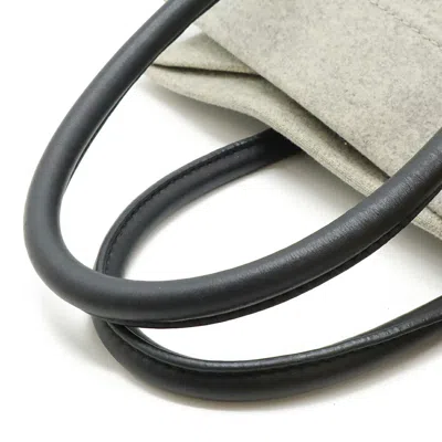 Pre-owned Celine Black Gray Felt Leather Handbag Tote Bag () In Multi
