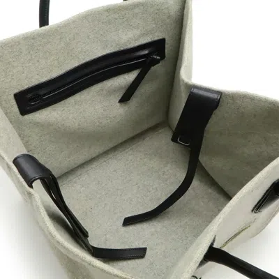 Pre-owned Celine Black Gray Felt Leather Handbag Tote Bag () In Multi