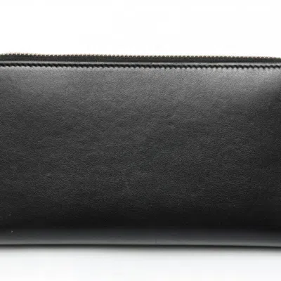 Pre-owned Celine Black Leather Long Wallet (bi-fold) ()