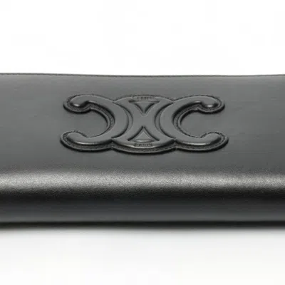 Pre-owned Celine Black Leather Long Wallet (bi-fold) ()
