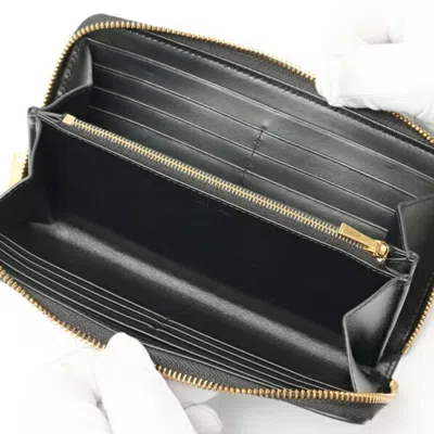 Pre-owned Celine Black Leather Long Wallet (bi-fold) ()
