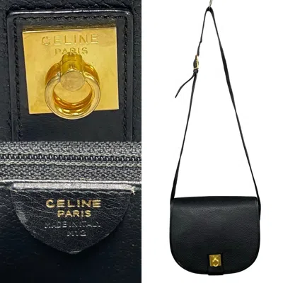 Pre-owned Celine Black Leather Pochette Shoulder Bag ()