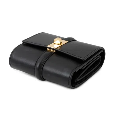 Pre-owned Celine Black Leather Wallet (tri-fold) ()